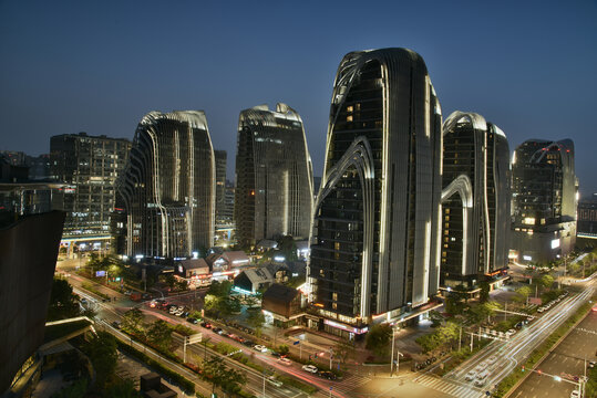 南京证大喜马拉雅城市风光夜景