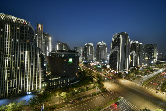 南京证大喜马拉雅城市风光夜景