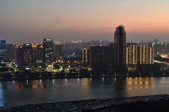 泉州滨江商务区城市风光夜景