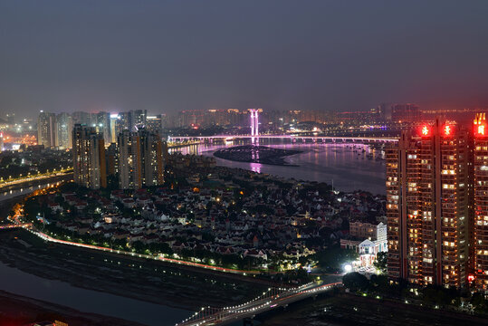 泉州晋江城市建筑风光夜景