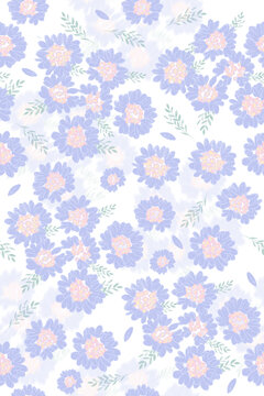 紫色小碎花家纺印花图案