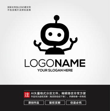 卡通机器人LOGO