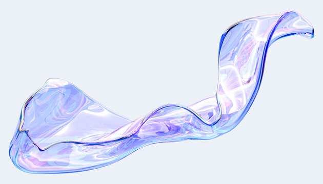 3D未来风全息色流动液体素材