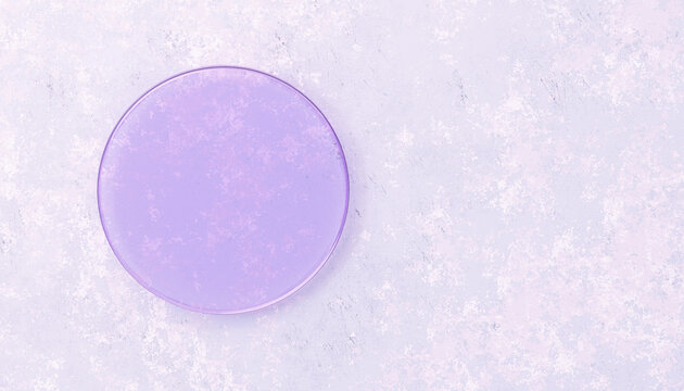3D清新紫色圆形玻璃产品展示背景