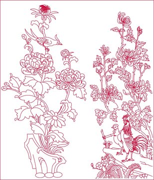 金鸡菊花图
