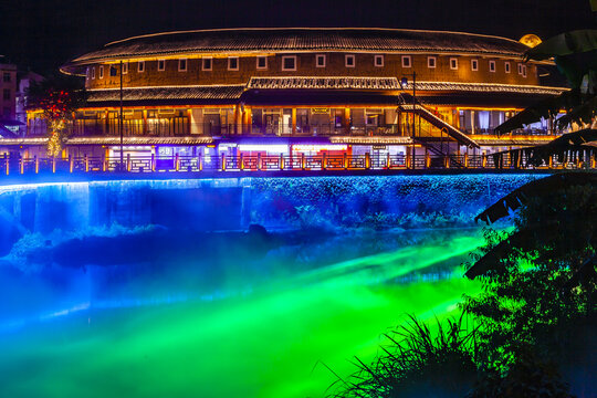 福建永定土楼夜景