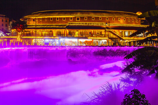 福建永定土楼夜景