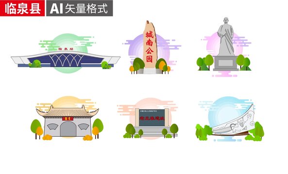 临泉县著名地标建筑景点素材