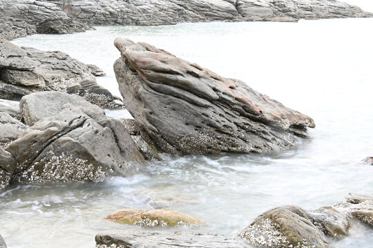 海岸海水礁石