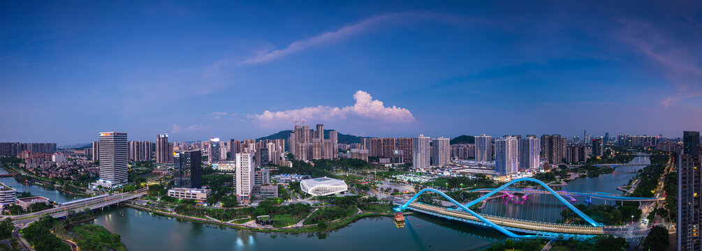 南沙蕉门河夜景全貌