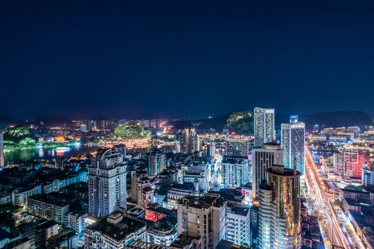 广西柳州市中心城市夜景