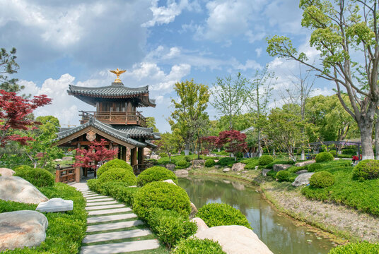 仿晚唐建筑风格园林