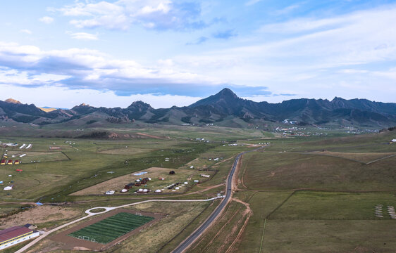 蒙古风景草原丘陵