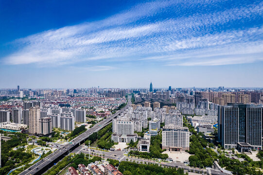 常州天宁区城市风光航拍