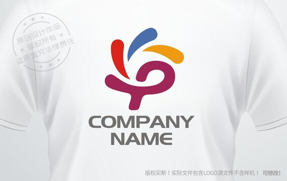 P字母logo字母P标志少儿