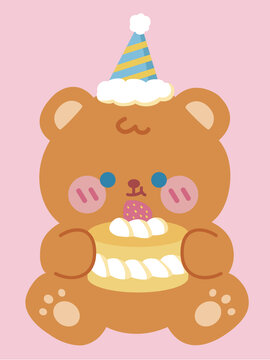 生日蛋糕小熊