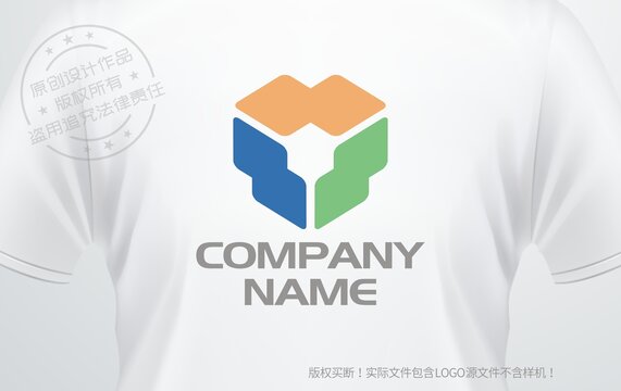 科技智能logo字母Y魔方