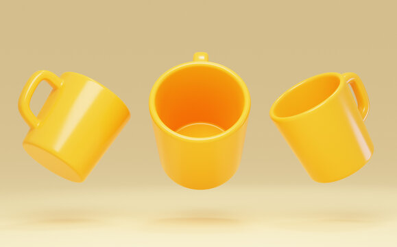 马克杯装水陶瓷容器3D