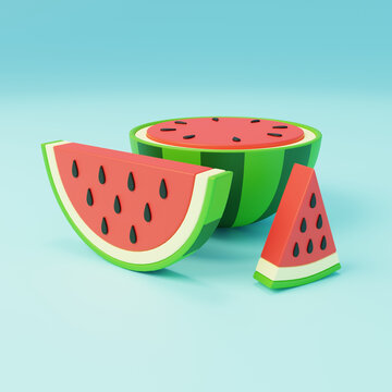 夏季西瓜水果解渴饱满好吃3D