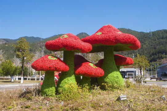 古田红菇雕塑园艺