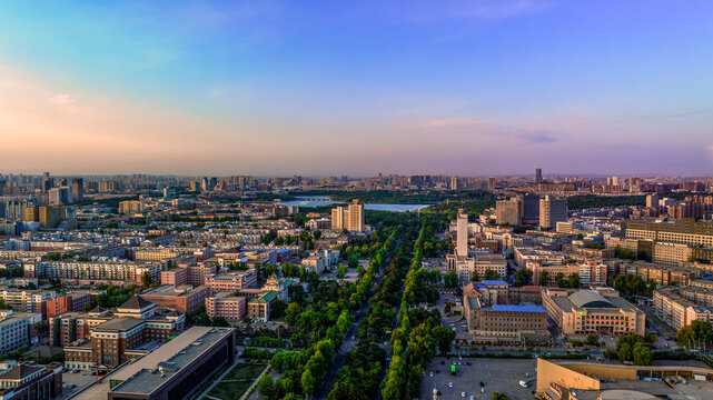 历史文化名街长春新民大街晨景