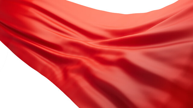 红色绸缎飘扬旗帜