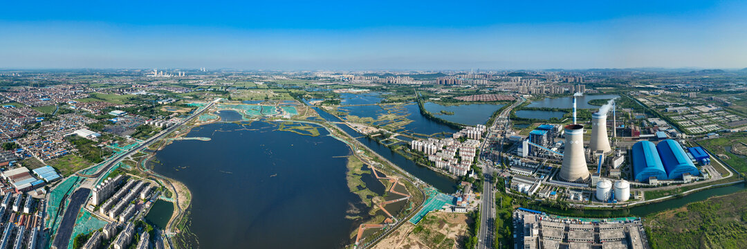 航拍徐州九里湖国家湿地公园