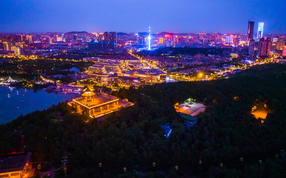 徐州城区夜景航拍