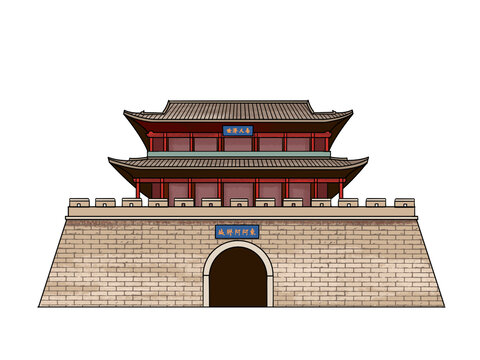 东阿阿胶城建筑插画