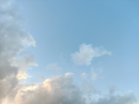 浅蓝的乌云天空