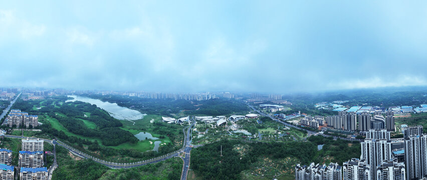 益阳高尔夫梓山湖全景图