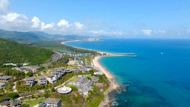 海南大海岛屿海岸线