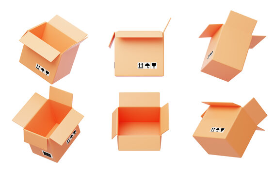 箱子物流包裹运输箱子收纳3D