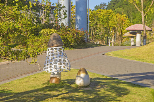 古田印石公园菌菇雕塑