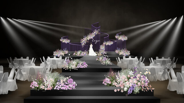 紫色线帘婚礼