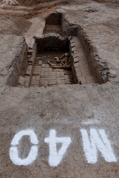 河北宣化战国墓葬考古现场