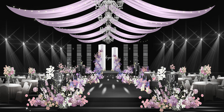 粉紫色水晶婚礼