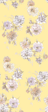 黄底米粉色花