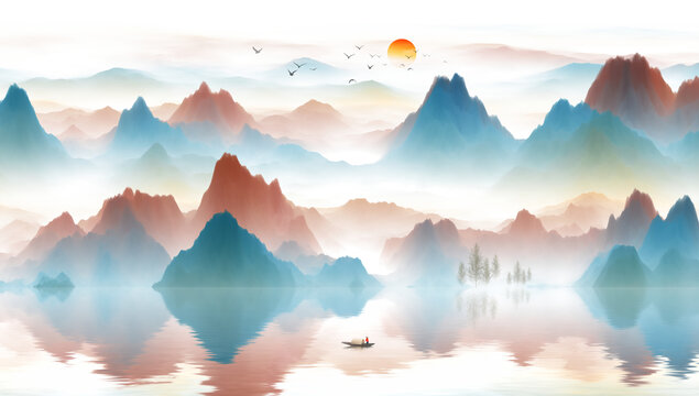 新中式山水画