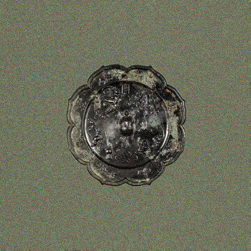 嫦娥月宫纹菱式铜镜