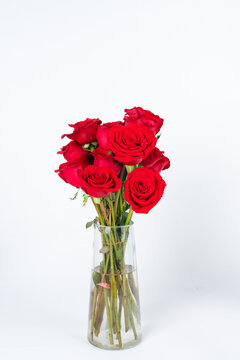 花瓶插花玫瑰花