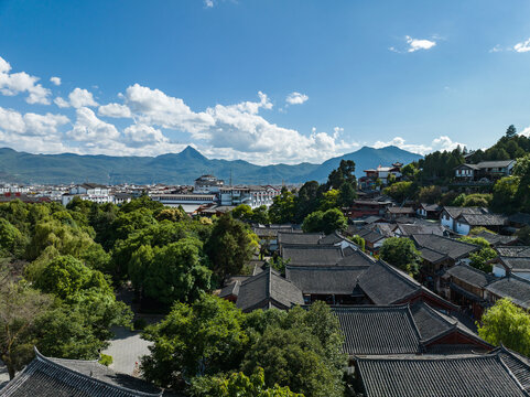 鸟瞰丽江古城