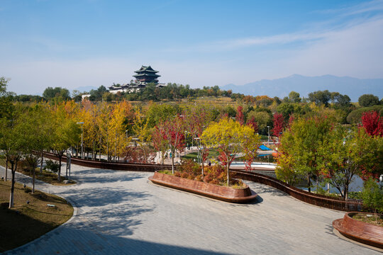 北京世园公园的园林风光