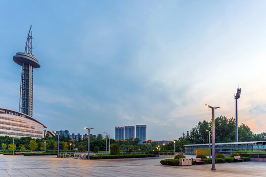 南京奥体中心日落美景