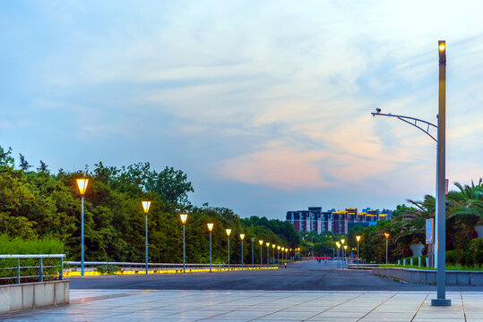 南京奥体中心日落美景