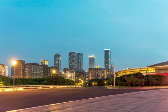 南京奥体中心及周边夜景