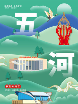 五河县生态绿色城市海报展板