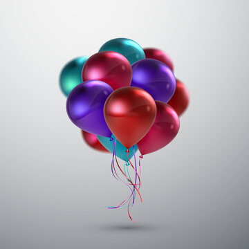 一束气球装饰写实素材