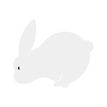 可爱跳跃白兔侧面插图