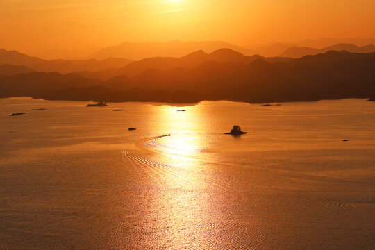 浙江千岛湖日落